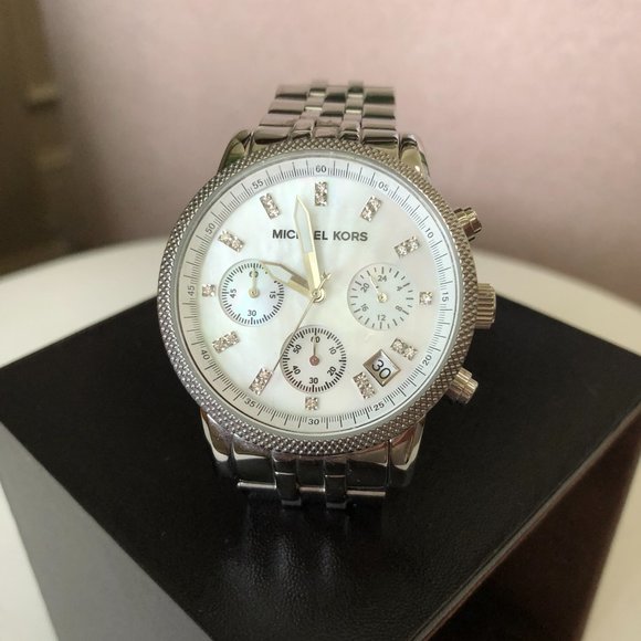 MICHAEL Michael Kors Accessories - Michael Kors Silver Glitz Diamond Watch